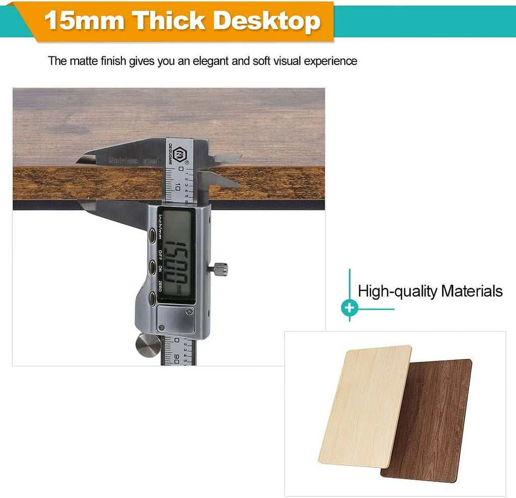 40 inch Computer Desk Wood Top Metal Frame Workstation E298315