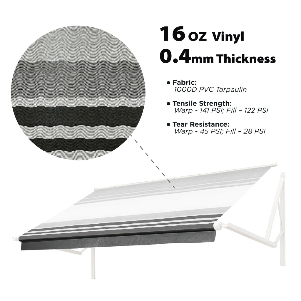 Retractable Motorized 20'X8' RV Patio Canopy Awning Black S1294