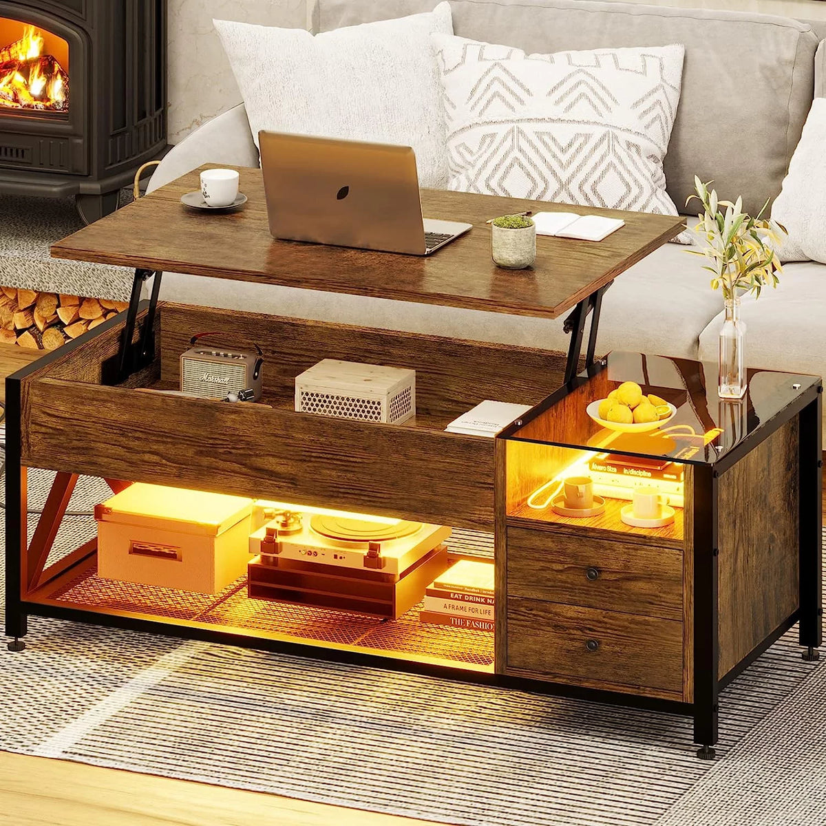 Lift Top Coffee Table with 2 Storage Drawers C898217
