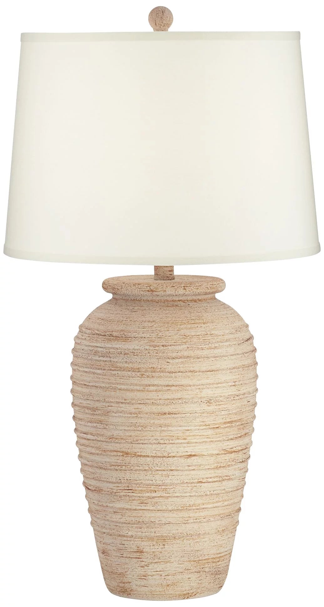 Table Lamp with USB Charging Port 28" Tall Linen Drum Shade W814