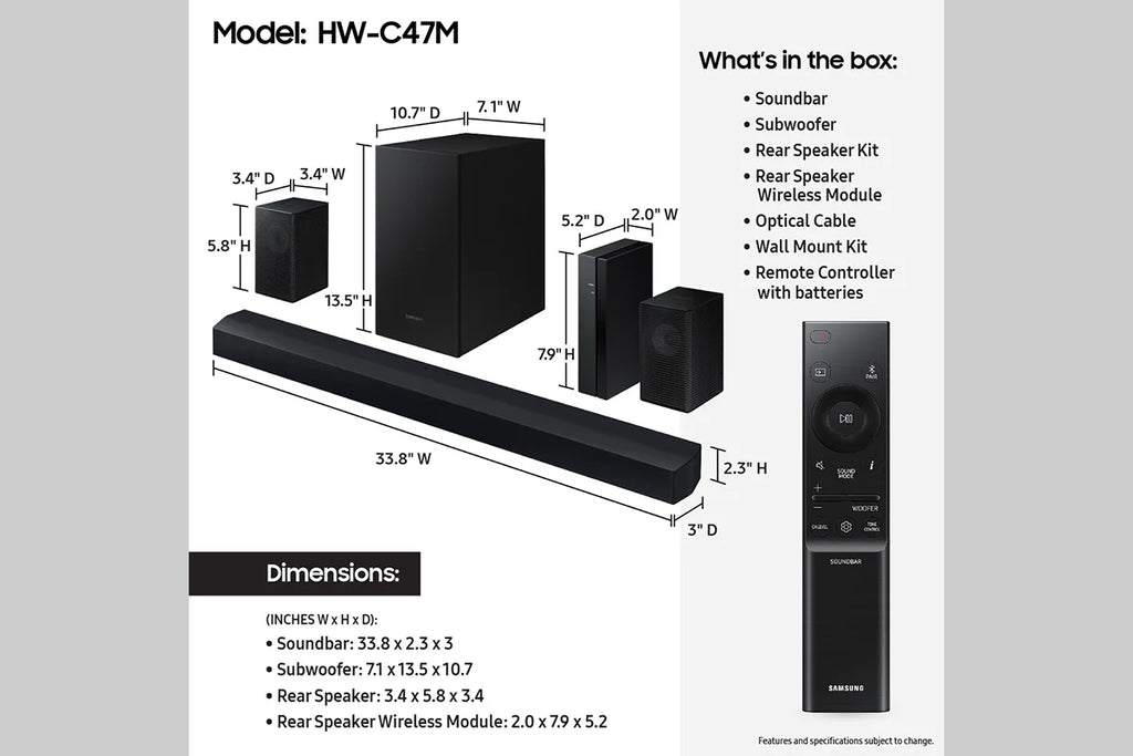 Soundbar & Rear Speakers with Subwoofer B99349
