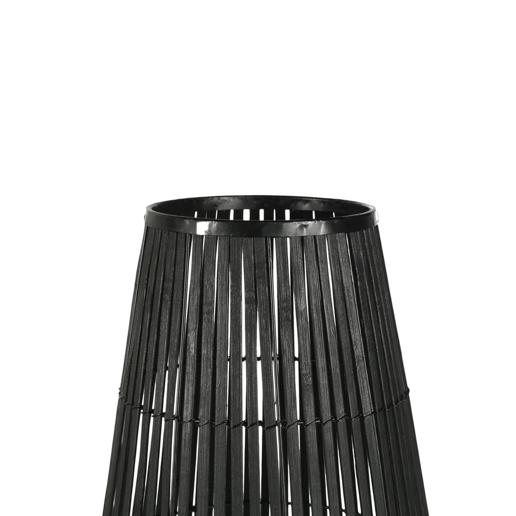 Black Metal Frame Lantern with Weaving P991299