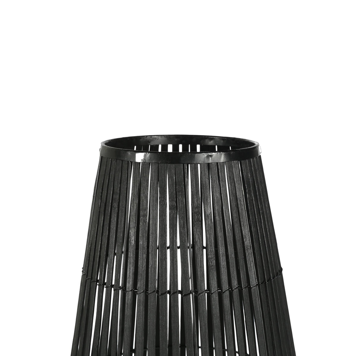 Black Metal Frame Lantern with Weaving P991299
