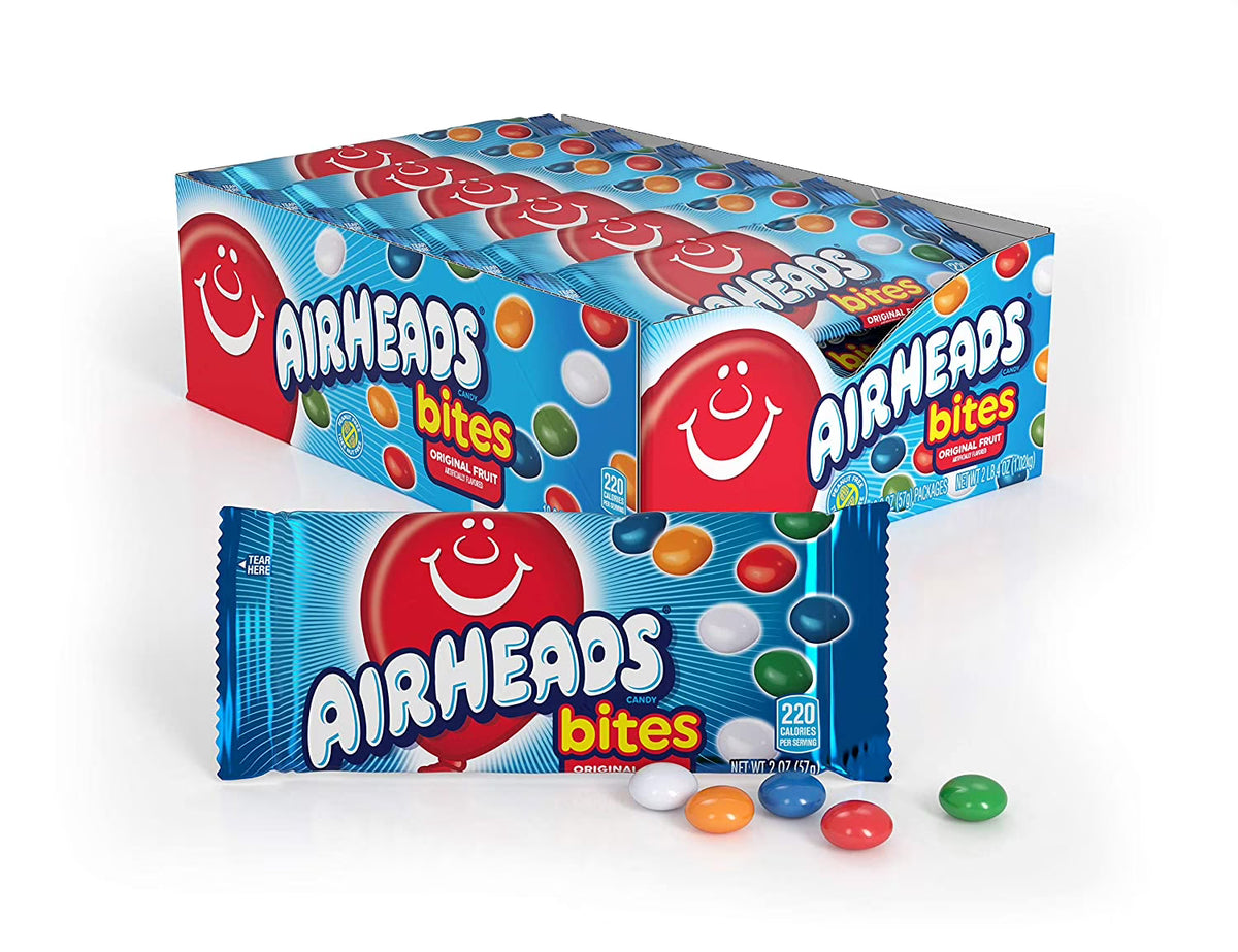 Airhead Bites Fruit Flavored Candy 2 Ounce Packs, 18 Count N861