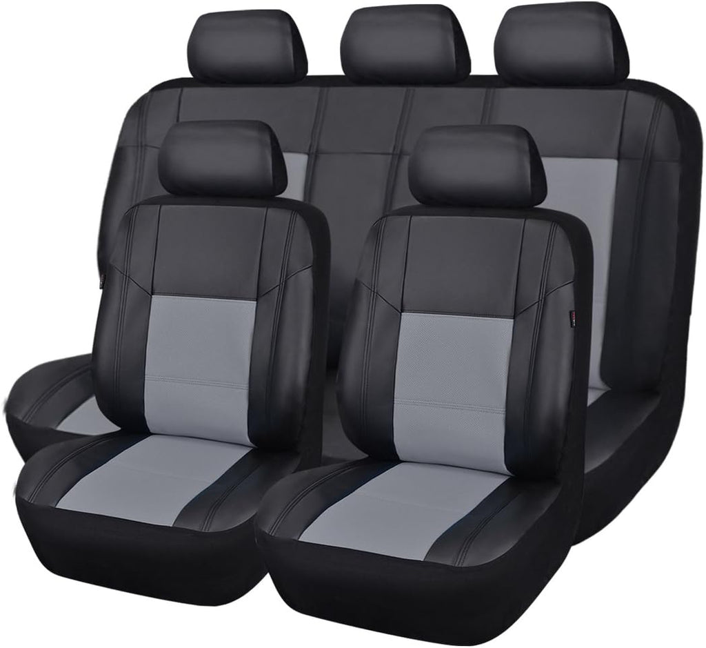 11PCS PU Leather Universal Seat Covers Set (Dark Gray) X365062