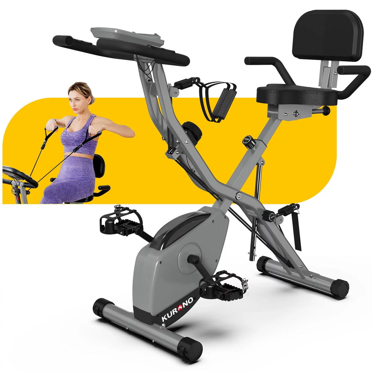 Folding Indoor Cycling Bike 330LB Capacity Magnetic Resistance G3176