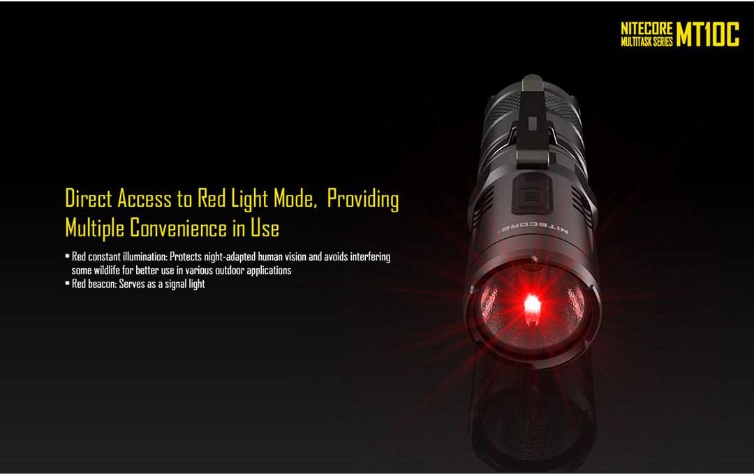 Tactical Flashlight with Red Light and Rechargeable Battery U26090