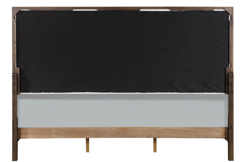 Light Gray and White and Brown Wooden Bed M9204