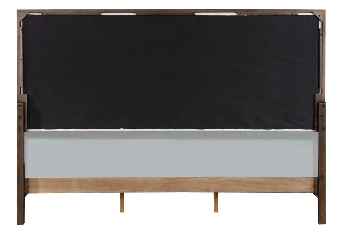 Light Gray and White and Brown Wooden Bed M9204