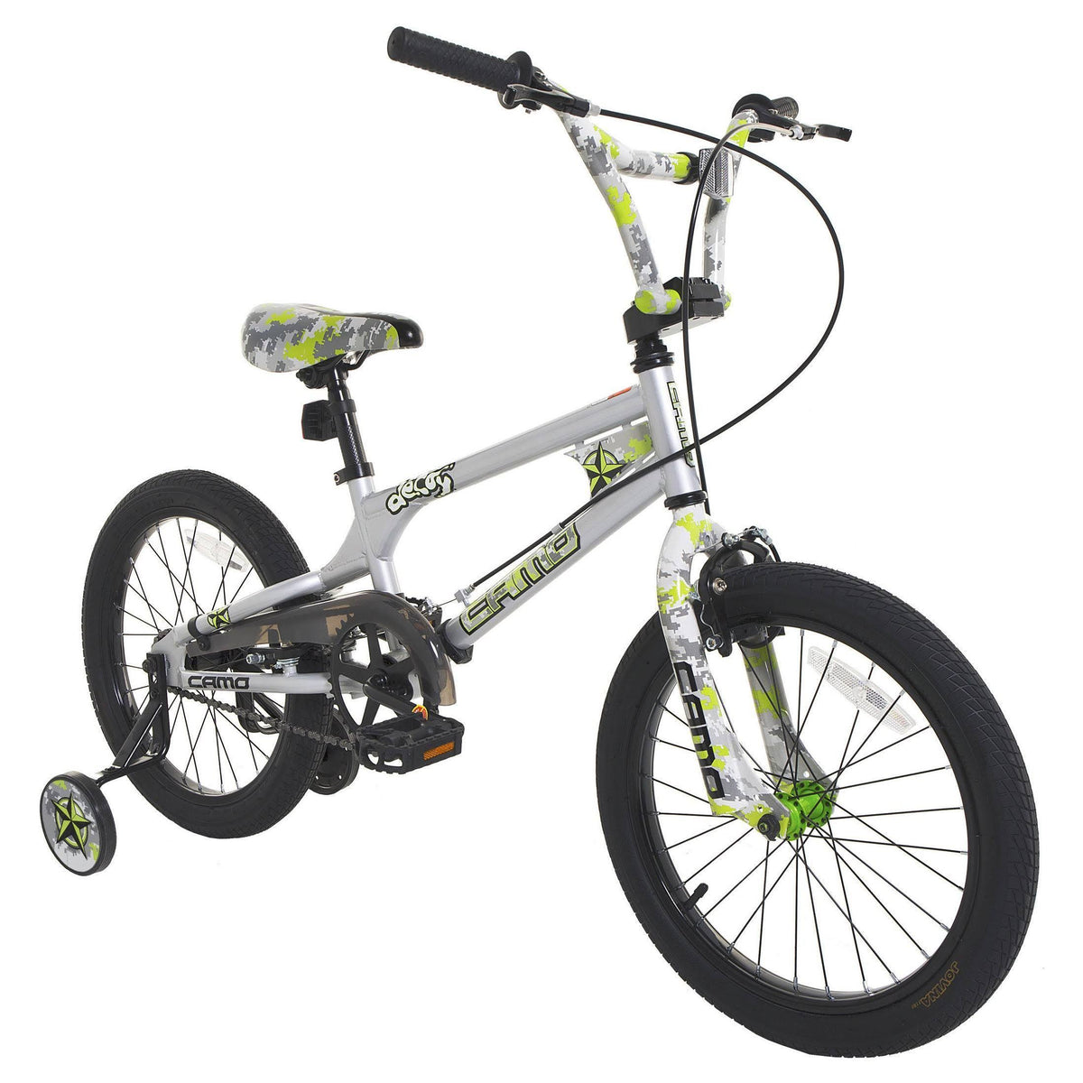 18-Inch Silver Green Boys Bike K595