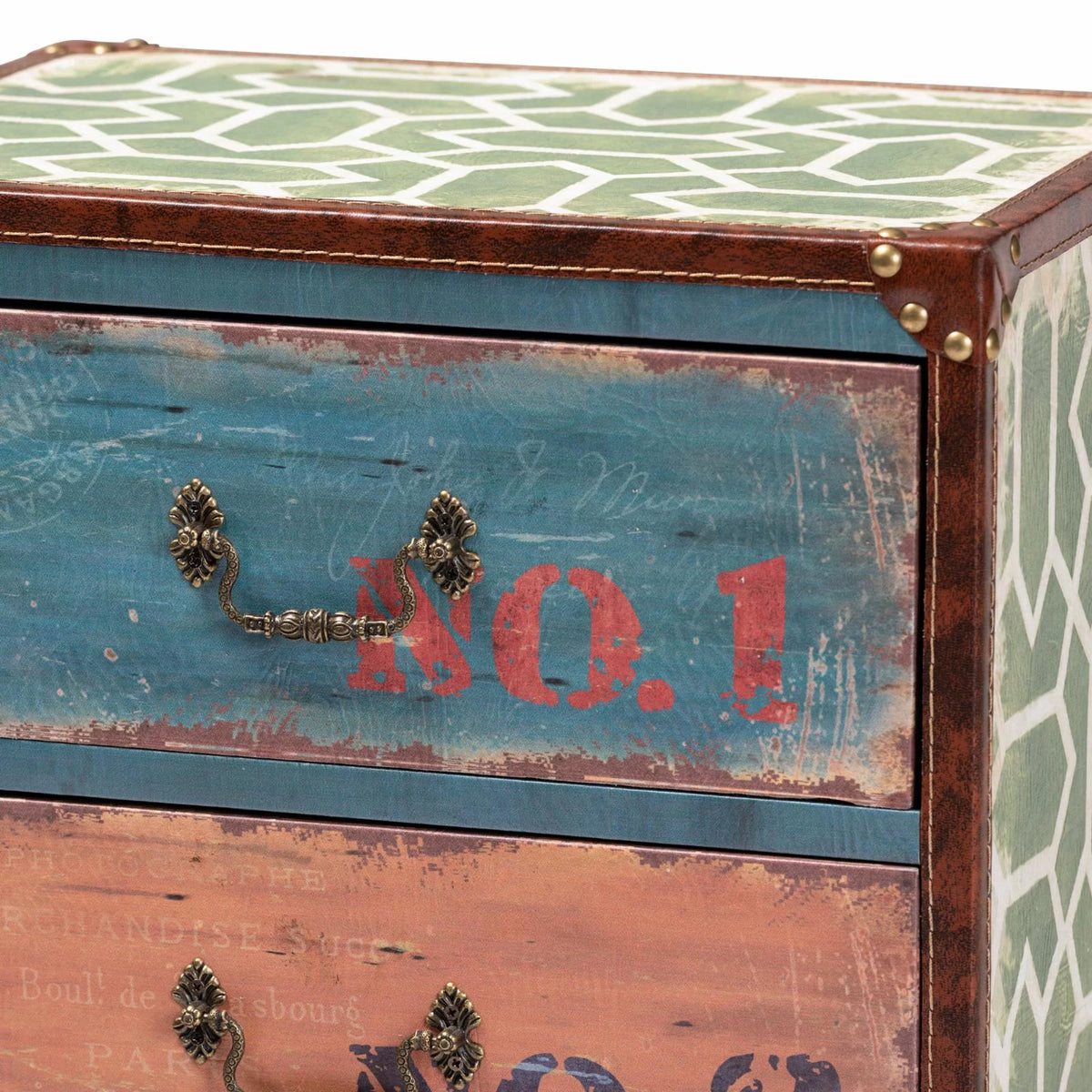 Multicolor Wood 4-Drawer Accent Storage Chest H38777