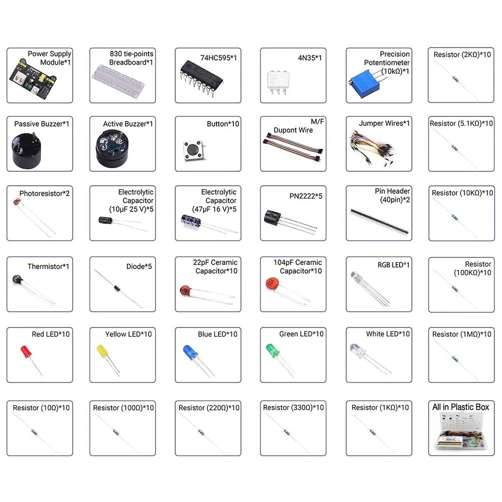 Electronic Components Kit with Precision Resistor J569193